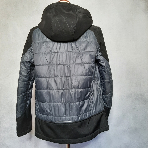 Gerry Black & Gray Boys XL Quilted Hooded Jacket with zipper - Picture 3 of 9